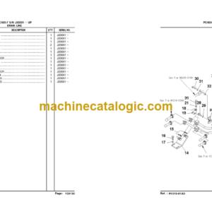 Komatsu PC400-7 SN J20001 ~ UP Parts Book Manual