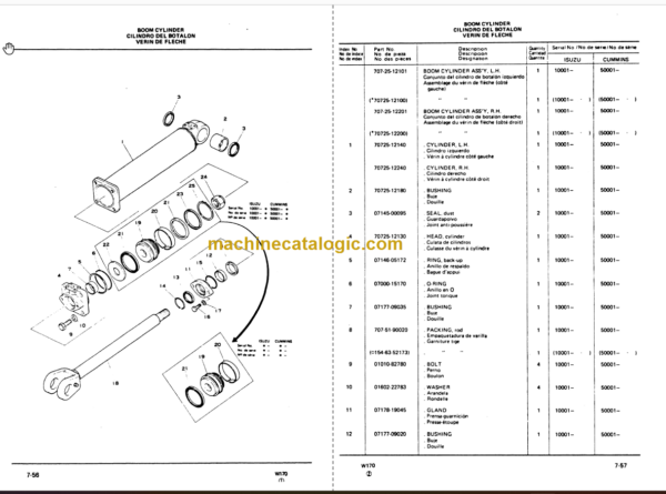 Komatsu W170 Wheel Loader Parts Book