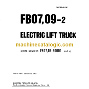 Komatsu FB07 FB09-2 Electric Lift Truck Parts Book