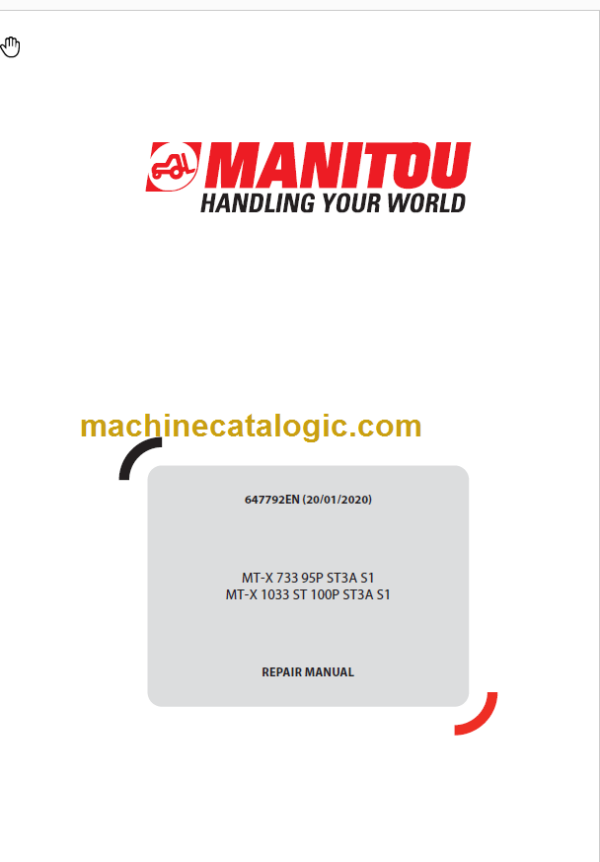 Manitou MT-X 1033 ST 100P ST3A S1 Repair Manual