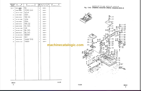 Komatsu D20S-3 D20Q-3 D21S-3 D21Q-3 Bulldozer Parts Book