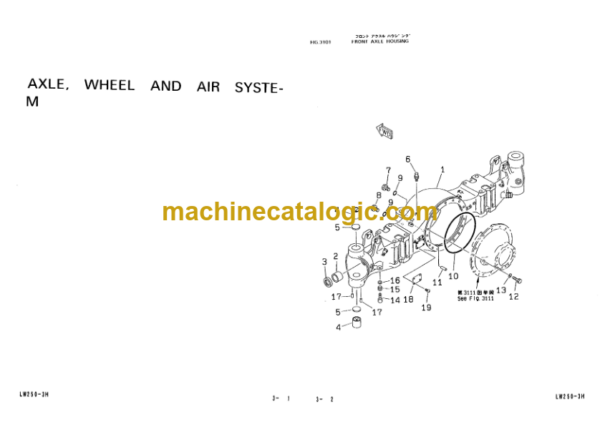 Komatsu LW250-3 Rough Terrain Crane Parts Book