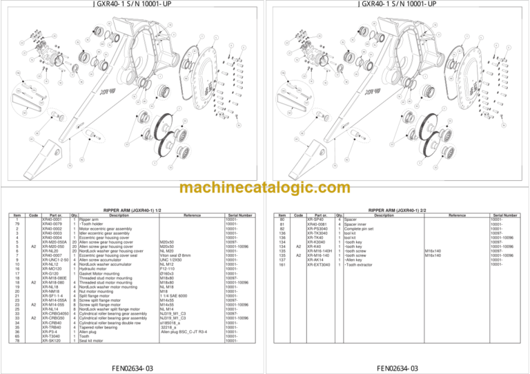 Komatsu JGXR10-1 SN 10001-UP Catalog