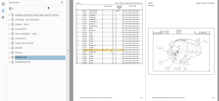 Manitou MT 1840 A ST3B Genuine Parts Catalogue