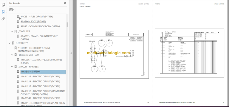 Manitou MT-X 1235 ST S3 Parts Catalogue