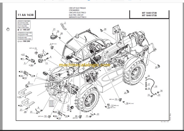 Manitou MT 1840 ST3B Parts Catalogue