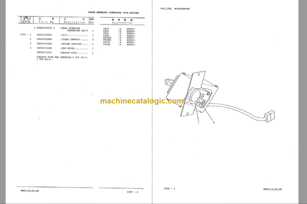 Komatsu FB(L)10 14 15 FB15H1 18H1 Forklift Truck Parts Book
