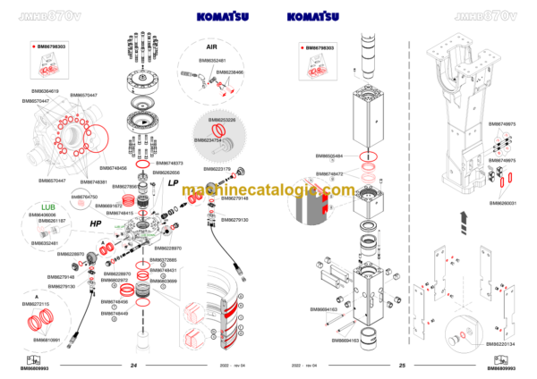 Komatsu JMHB870V-1 Hydraulic Breaker Parts Book
