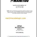 Manitou MT 523 Turbo SERIES A Parts Manual