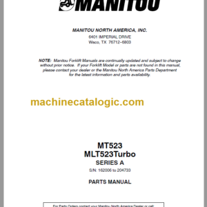 Manitou MT 523 Turbo SERIES A Parts Manual