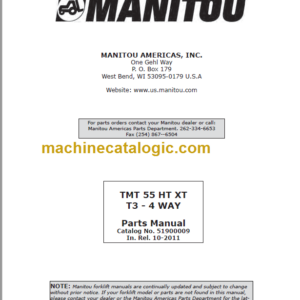 Manitou TMT 55 HT XT T3 4 WAY Parts Manual