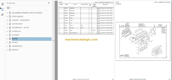 Manitou MT-X 1030 S T Parts Catalogue