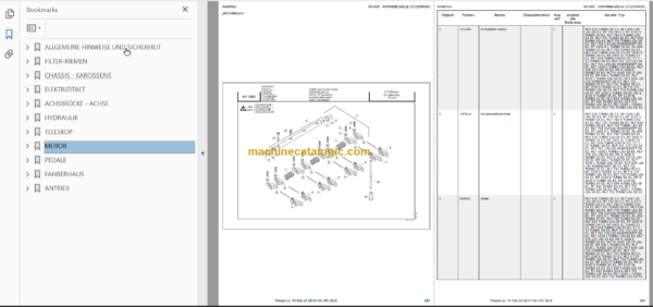 Manitou MT-X 1030 S T Parts Catalogue