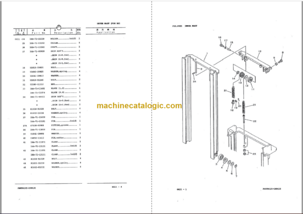 Komatsu FB10RS 13RS 15RS 18RS-7 RL RJS RJL-7 RJWS RJWL Parts Book