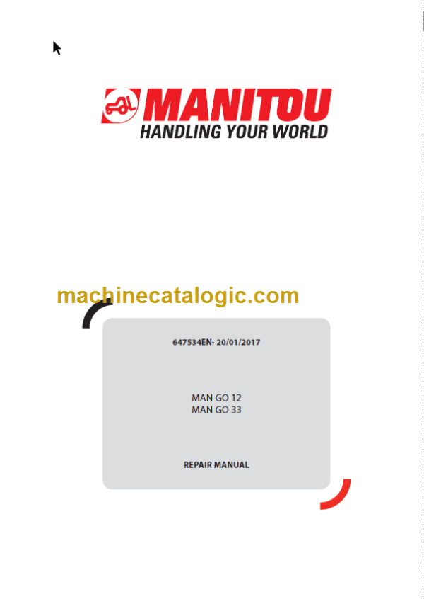 Manitou MAN GO 12 REPAIR MANUAL