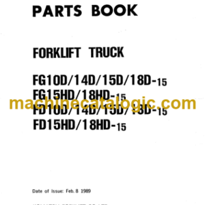 Komatsu FG10D FG14D FG15D FG18D-15 HD Parts Book