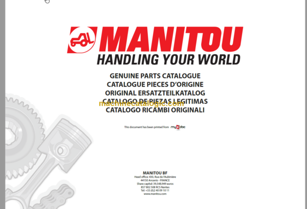 Manitou MT 523 Turbo Parts Catalogue