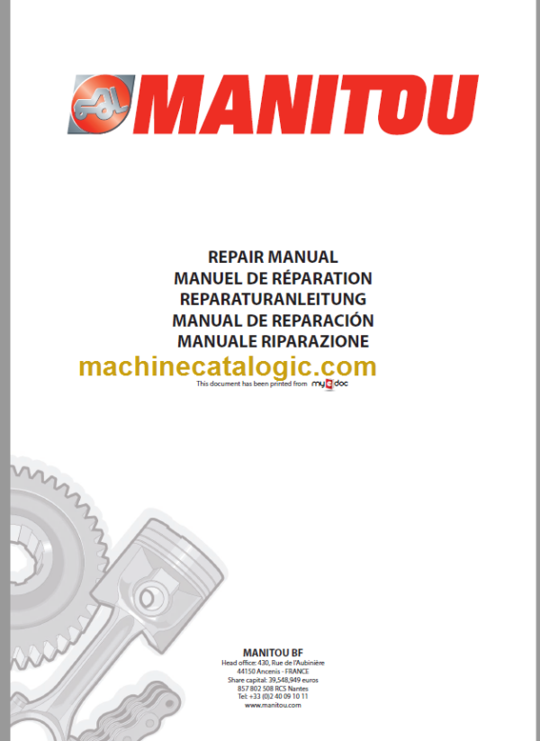 Manitou MT 625 H EASY 49K ST3A S1 Repair Manual 647511