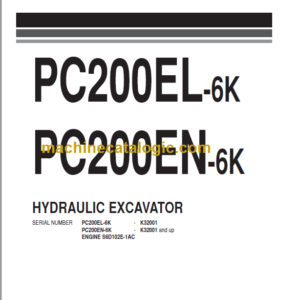 Komatsu PC200EL-6K PC200EN-6K Hydraulic Excavator Parts Book