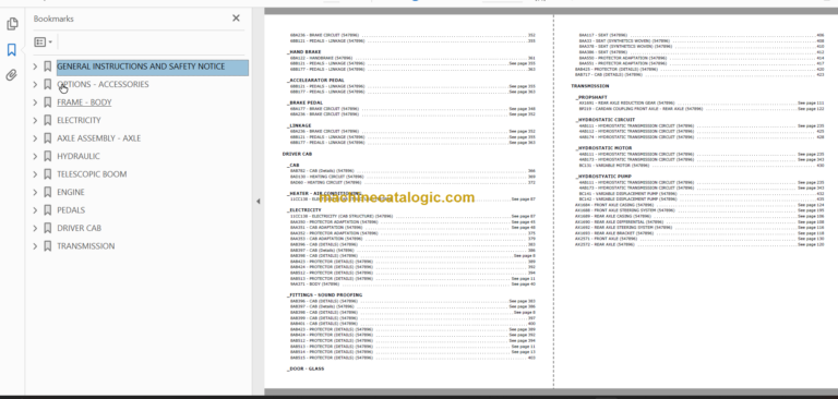 Manitou MT 523 Turbo Parts Catalogue