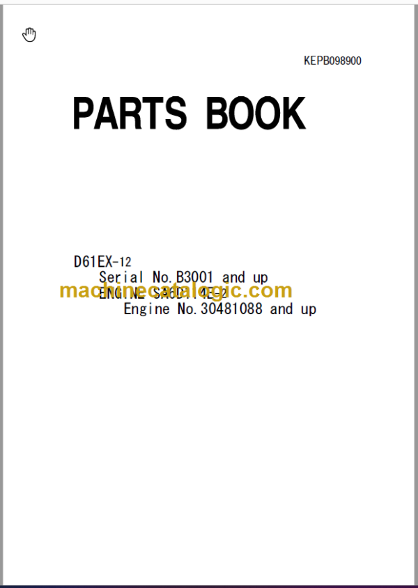 Komatsu D61EX-12 Parts Book