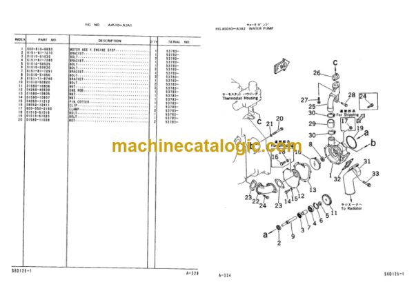 Komatsu LW250-3 Rough Terrain Crane Parts Book