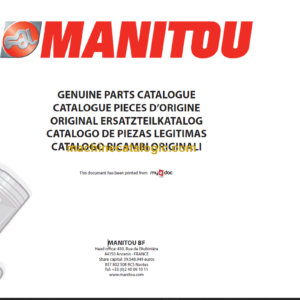 Manitou MT 1840 A Priviledge Genuine Parts Catalogue