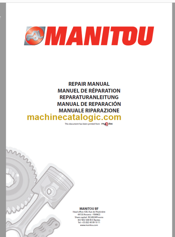 Manitou MT 1440 HA-A Repair Manual