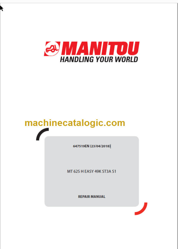 Manitou MT 625 H EASY 49K ST3A S1 Repair Manual