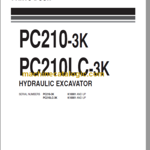 Komatsu PC210-3K PC210LC-3K Hydraulic Excavator Parts Book