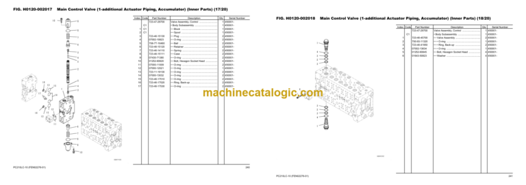 Komatsu PC210LC-10 SAA6D107E-2 Parts Book