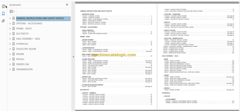 Manitou MT 620 Turbo Parts Catalogue