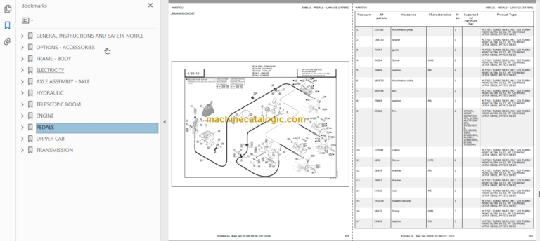 Manitou MT 620 Turbo Parts Catalogue