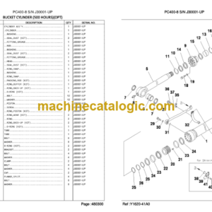 Komatsu PC400SE-8R PC400LCSE-8R Hydraulic Excavator Parts Book