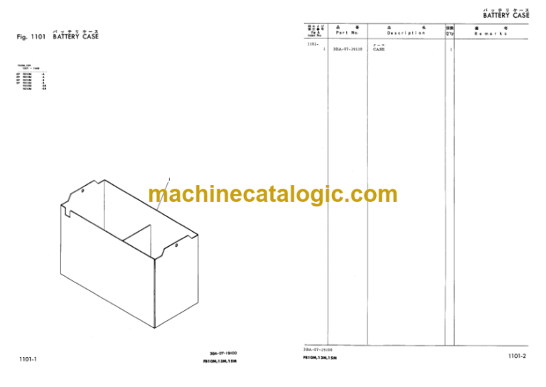 Komatsu FB10M FB13M-1 FB15M-1 Parts Book
