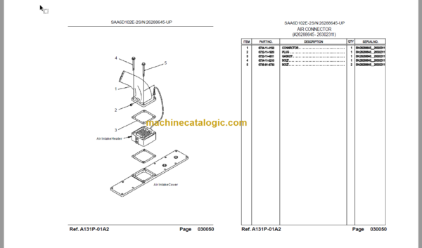 Komatsu PC200-7 SN J30001-UP Parts Book