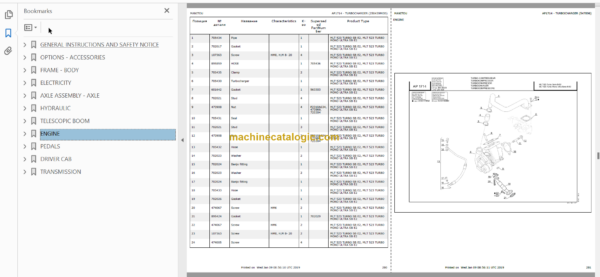 Manitou MT 523 Parts Catalogue