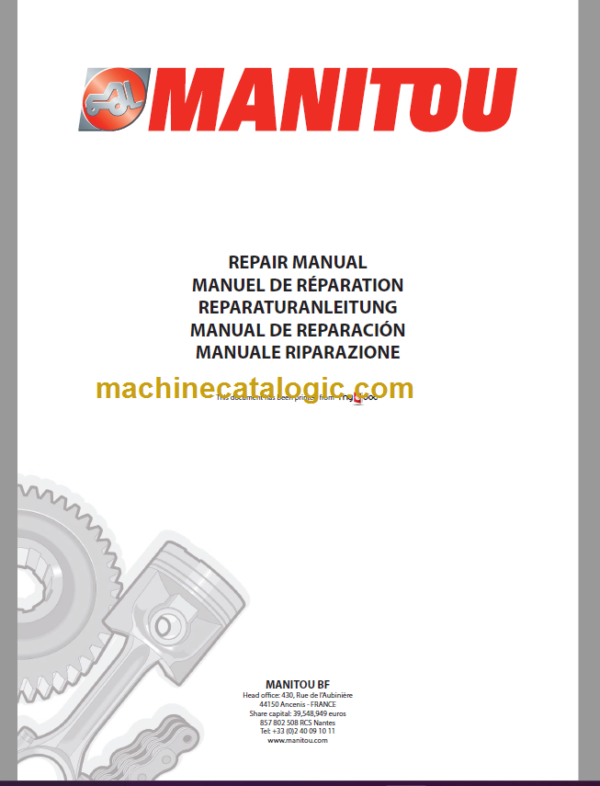 Manitou 160 ATJ 180 ATJ 2 EURO 3 Repair Manual