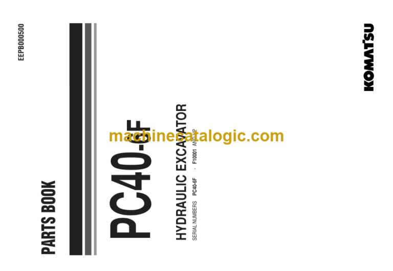 Komatsu PC40-6F Hydraulic Excavator Parts Book