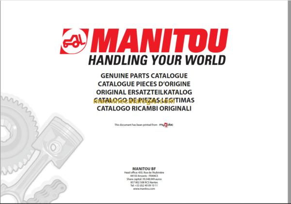 Manitou MT 620 Parts Catalogue