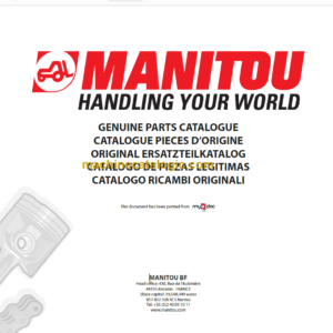 Manitou MT 1740 SL S2 Parts Catalogue