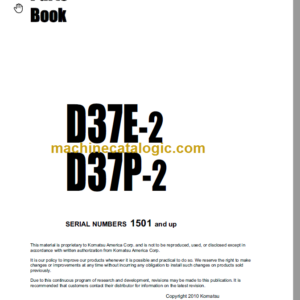 Komatsu D37E-2 D37P-2 Parts Book