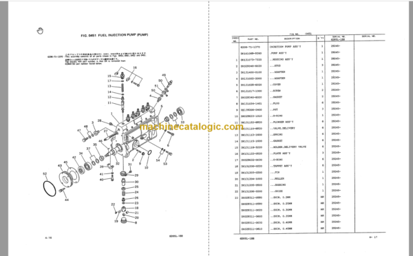 Komatsu D37E-2 D37P-2 Parts Book