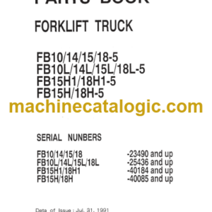 Komatsu FB10 14 15 18-5 L H H1 Forklift Truck Parts Book