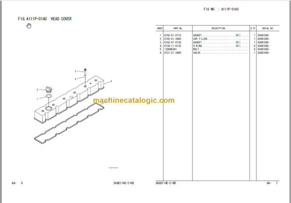 Komatsu D61EX-12 Parts Book