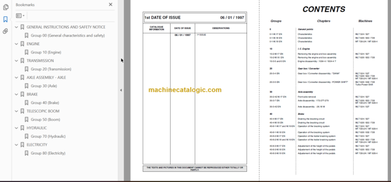 Manitou MT 928 Repair Manual