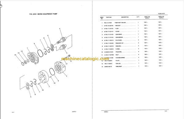 Komatsu D37E-2 D37P-2 Parts Book