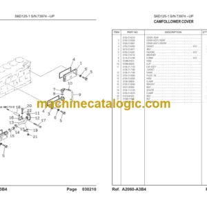 Komatsu S6D125-1 SN 73974- UP Parts Book