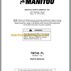 Manitou TMT45 FL S1-E2 PARTS MANUAL