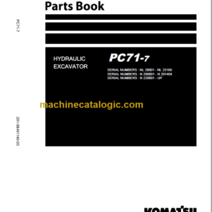 Komatsu PC71-7 Hydraulic Excavator Parts Book